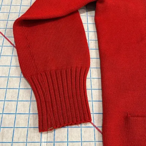 Vintage Imperial Cardigan Mens Size 38 1940s 1950s Made in USA Distressed Red - Picture 2 of 15